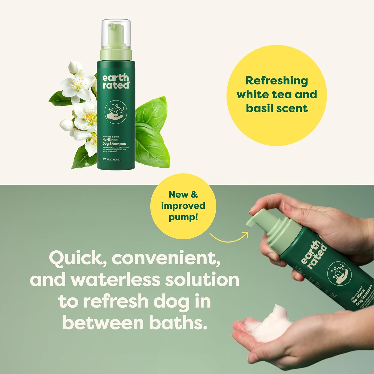 Earth Rated No Rinse Convenient Waterless Dog & Puppy Shampoo