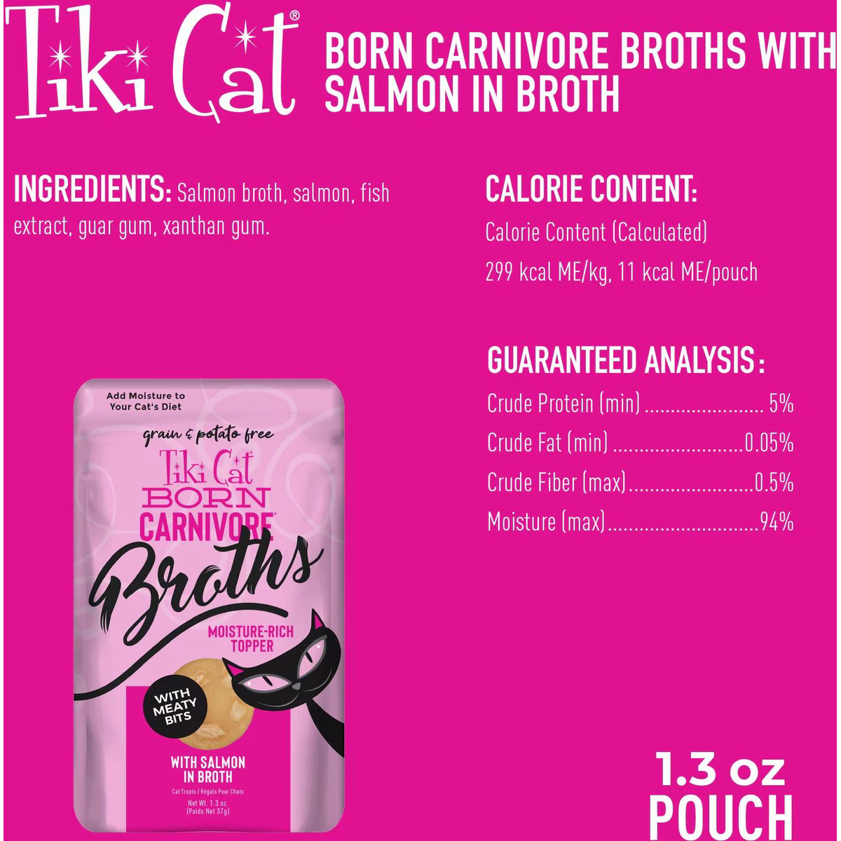 Tiki Cat Pouch Broths Grain Free Salmon