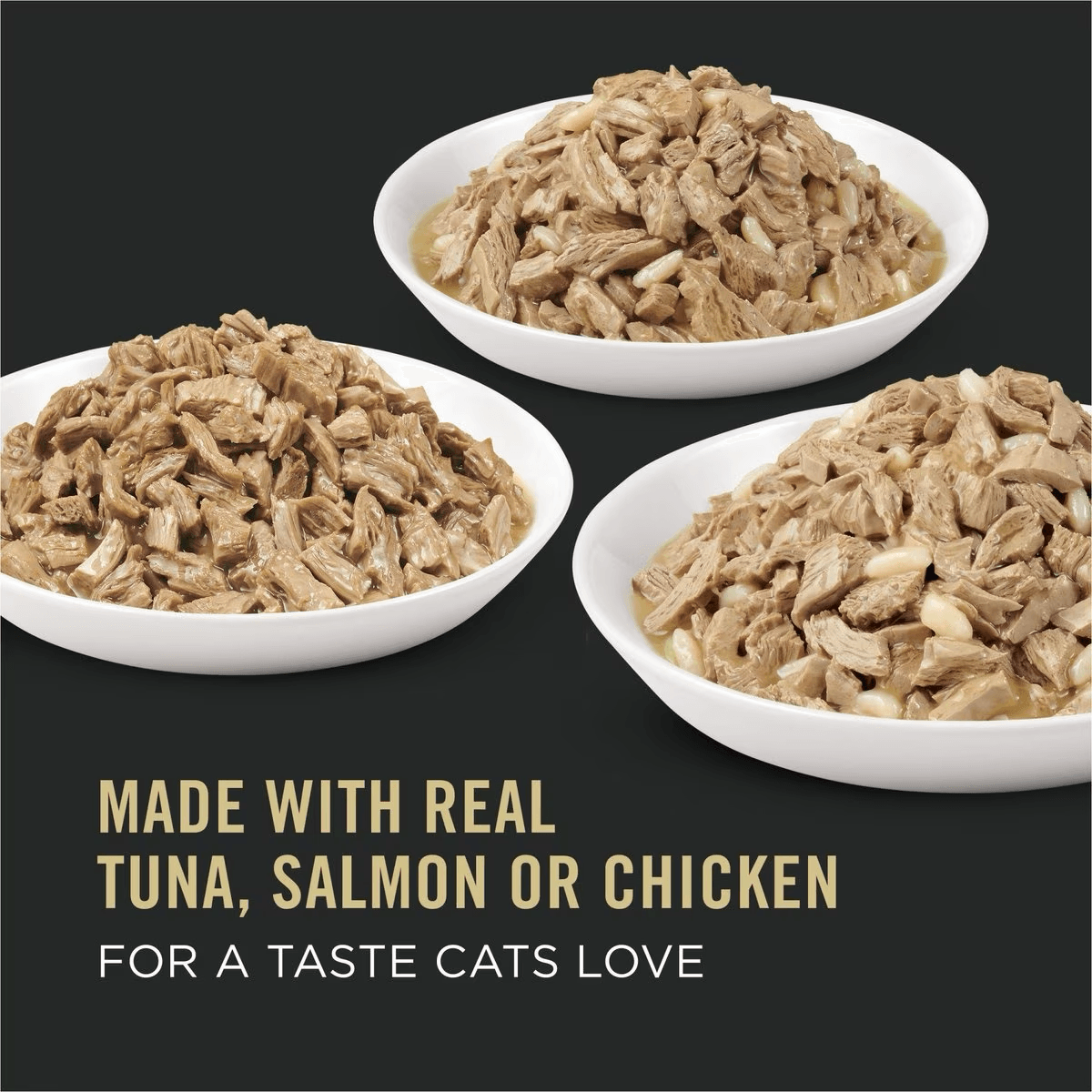 Purina Pro Plan Complete Essentials Favourites Tuna Entree, Salmon & Rice Entree, Chicken & Rice Entree Variety Pack Wet Cat Food - 12 Pack: 85g - Canned Cat Food - Purina Pro Plan - PetMax Canada