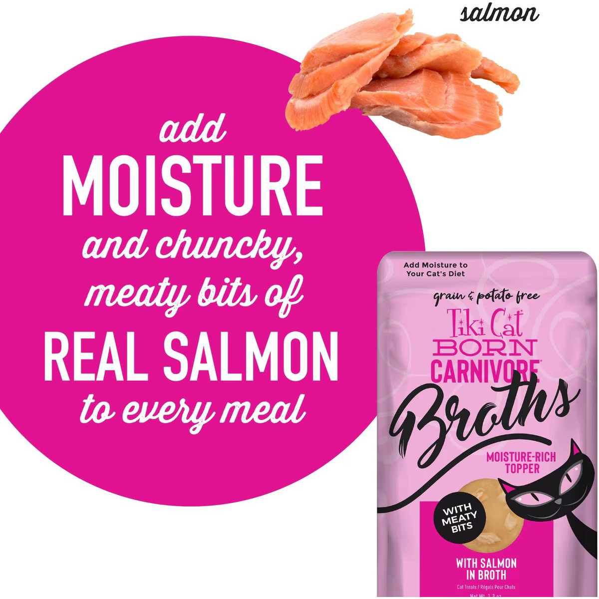 Tiki Cat Pouch Broths Grain Free Salmon