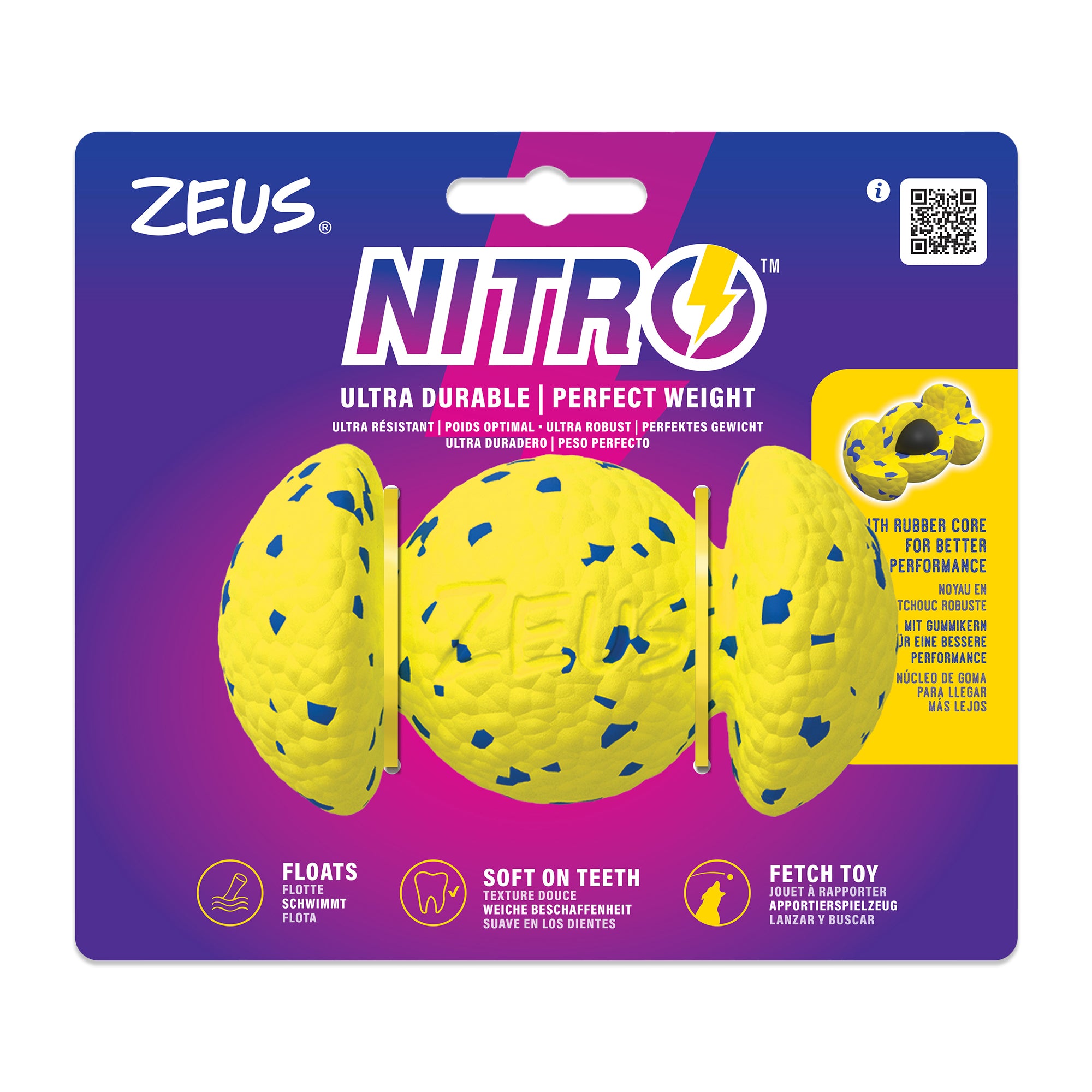Zeus Nitro Weighted Grip Ball Dog Toy