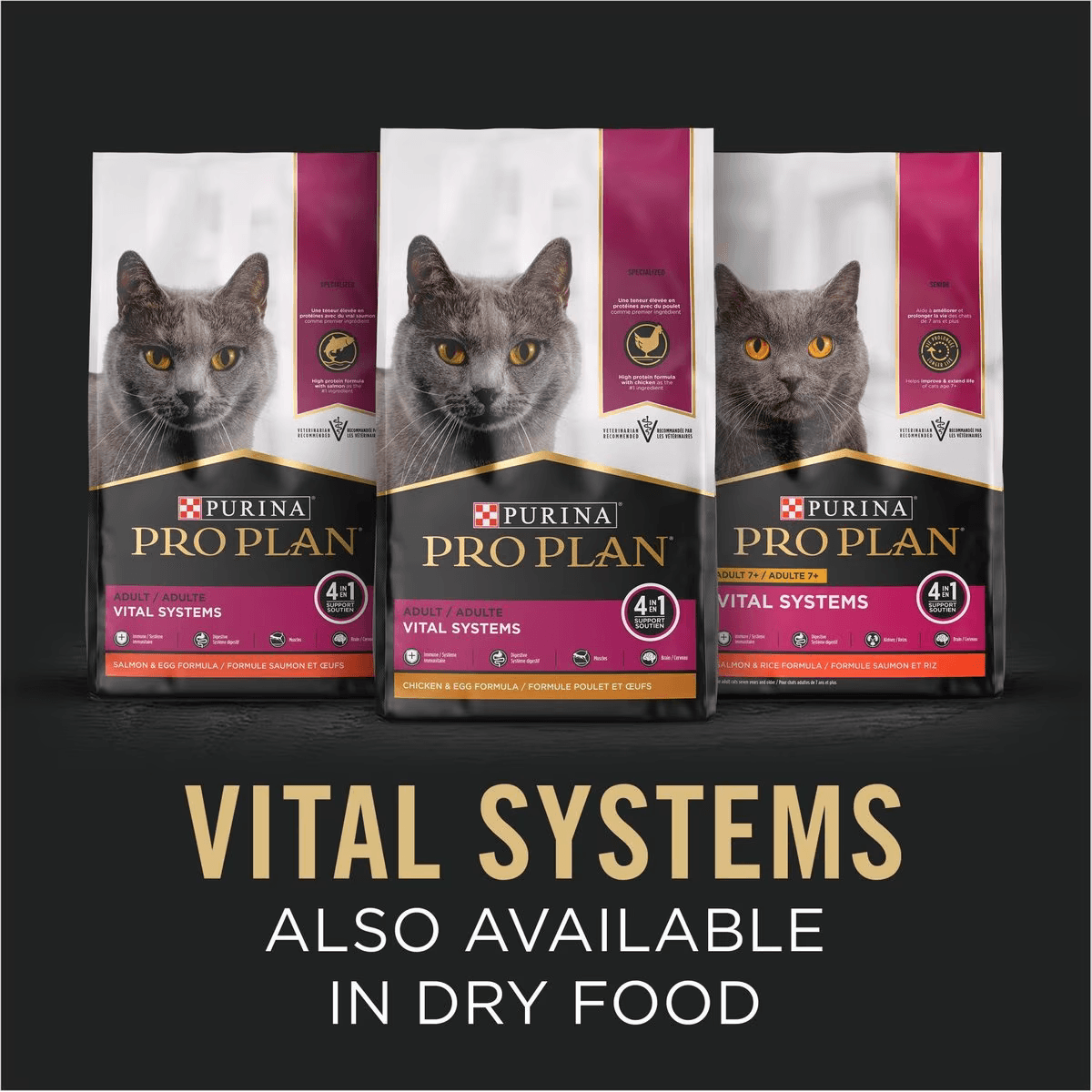 Purina Pro Plan Vital Systems Chicken Entree in Wet Cat Food Gravy - 85g - Canned Cat Food - Purina Pro Plan - PetMax Canada