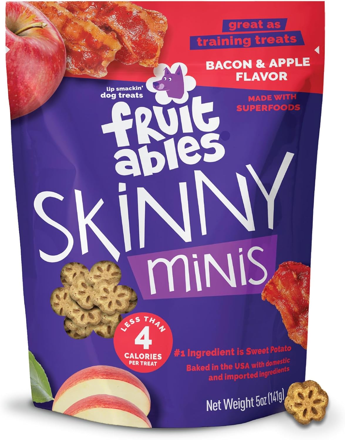 Fruitables Skinny Minis Dog Treats Apple & Bacon