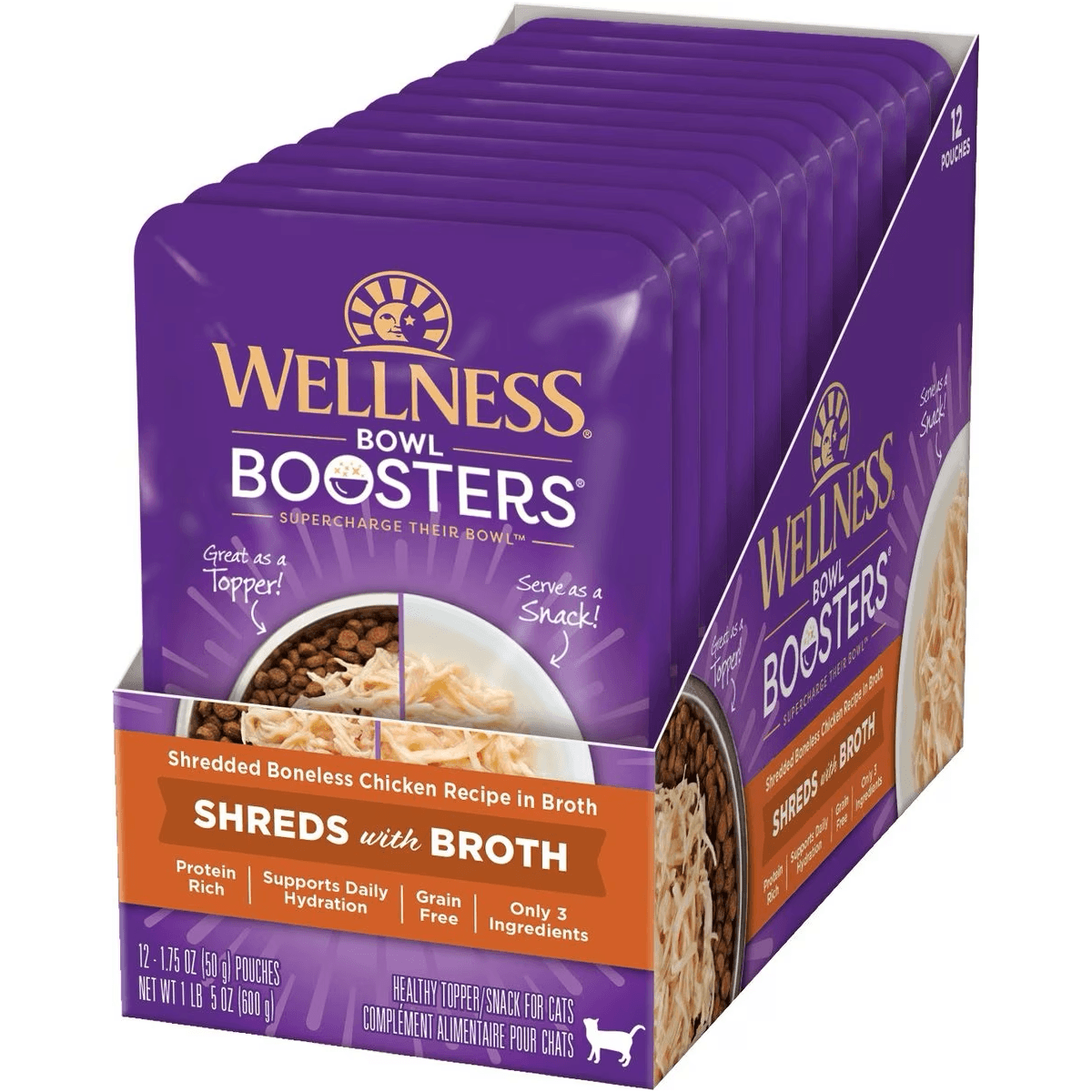 Wellness Bowl Boosters Shredded Chicken Wet Cat Topper - 50g - Canned Cat Food - Wellness - PetMax Canada