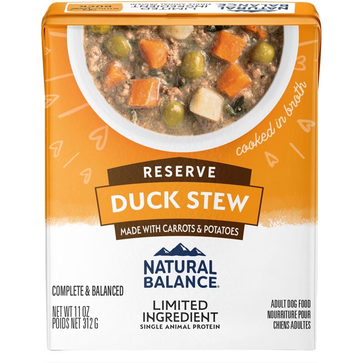 Natural Balance Limited Ingredient Reserve Grain-Free Duck Stew Wet Dog Food Canned Dog Food | PetMax Canada