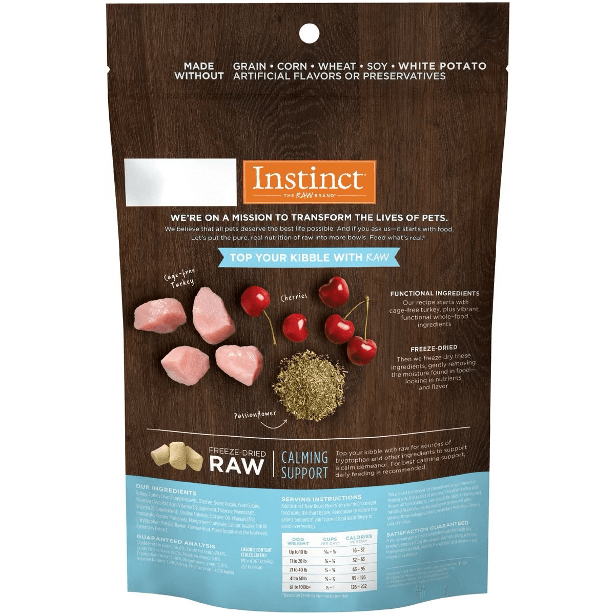Instinct RawBoost Mixers Calming Support Grain-Free Freeze-Dried Dog Food Topper Dog Treats | PetMax Canada