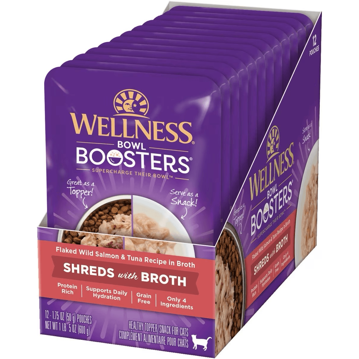 Wellness Bowl Boosters Flaked Salmon & Tuna Wet Cat Topper - 50g - Canned Cat Food - Wellness - PetMax Canada