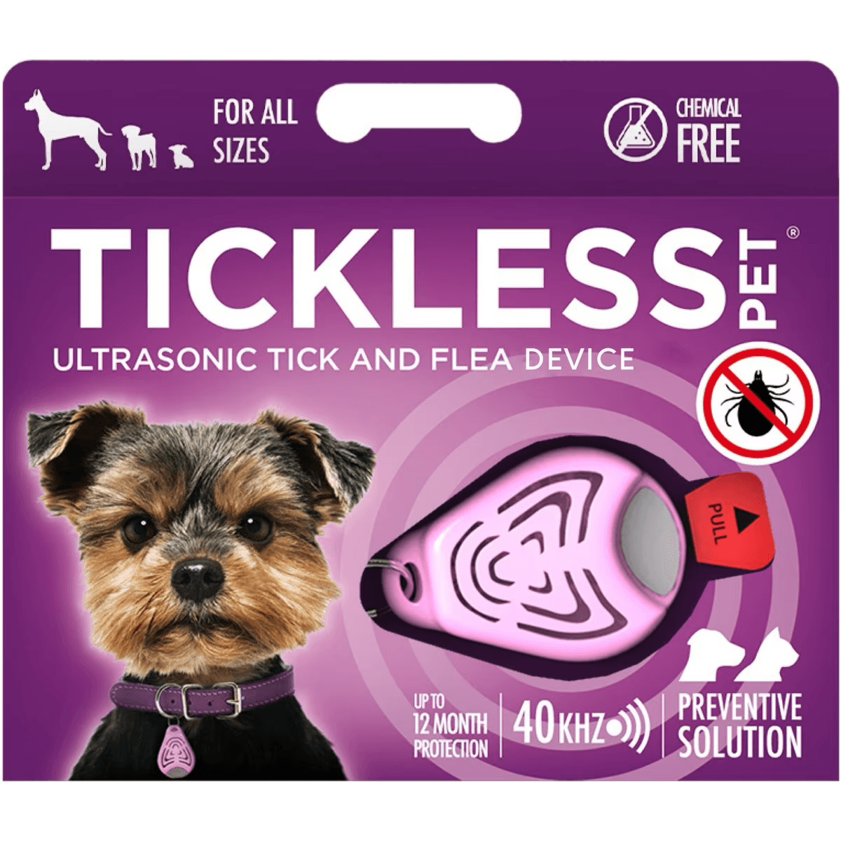 Tickless Classic Pet Natural Ultrasonic Tick & Flea Repeller Cat & Dog Collar - Pink - Flea & Tick Topical Applications - Advantage - PetMax Canada