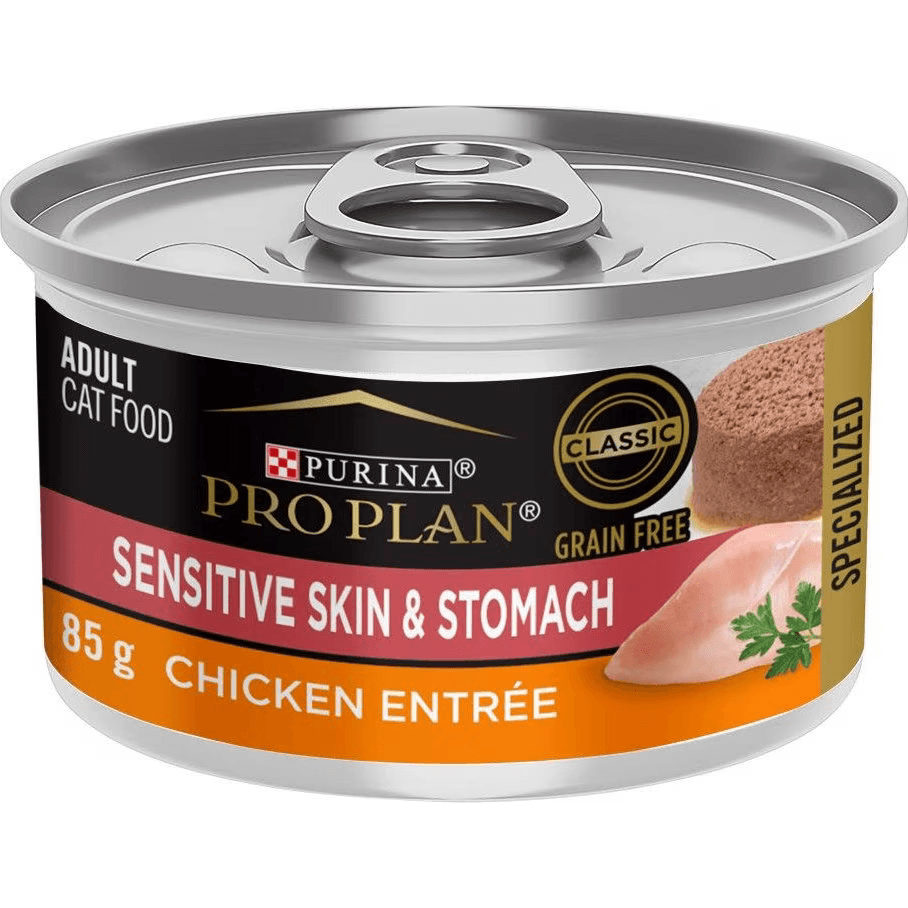 Purina Pro Plan Specialized Sensitive Skin & Stomach Chicken Entree Wet Cat Food - 85g - Canned Cat Food - Purina Pro Plan - PetMax Canada