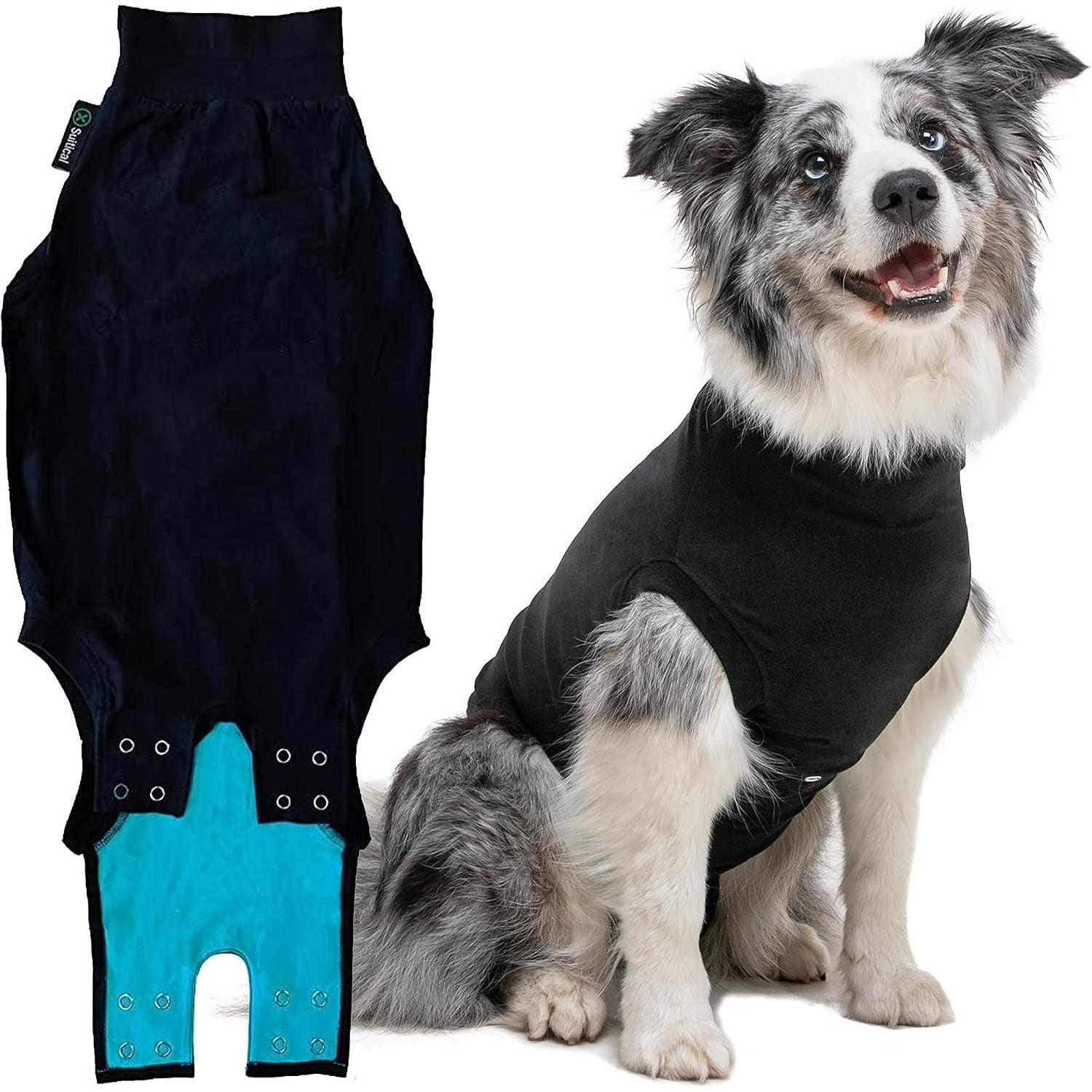 Suitical Dog Recovery Suit Black - Small - Dog Miscellaneous - Suitical - PetMax Canada