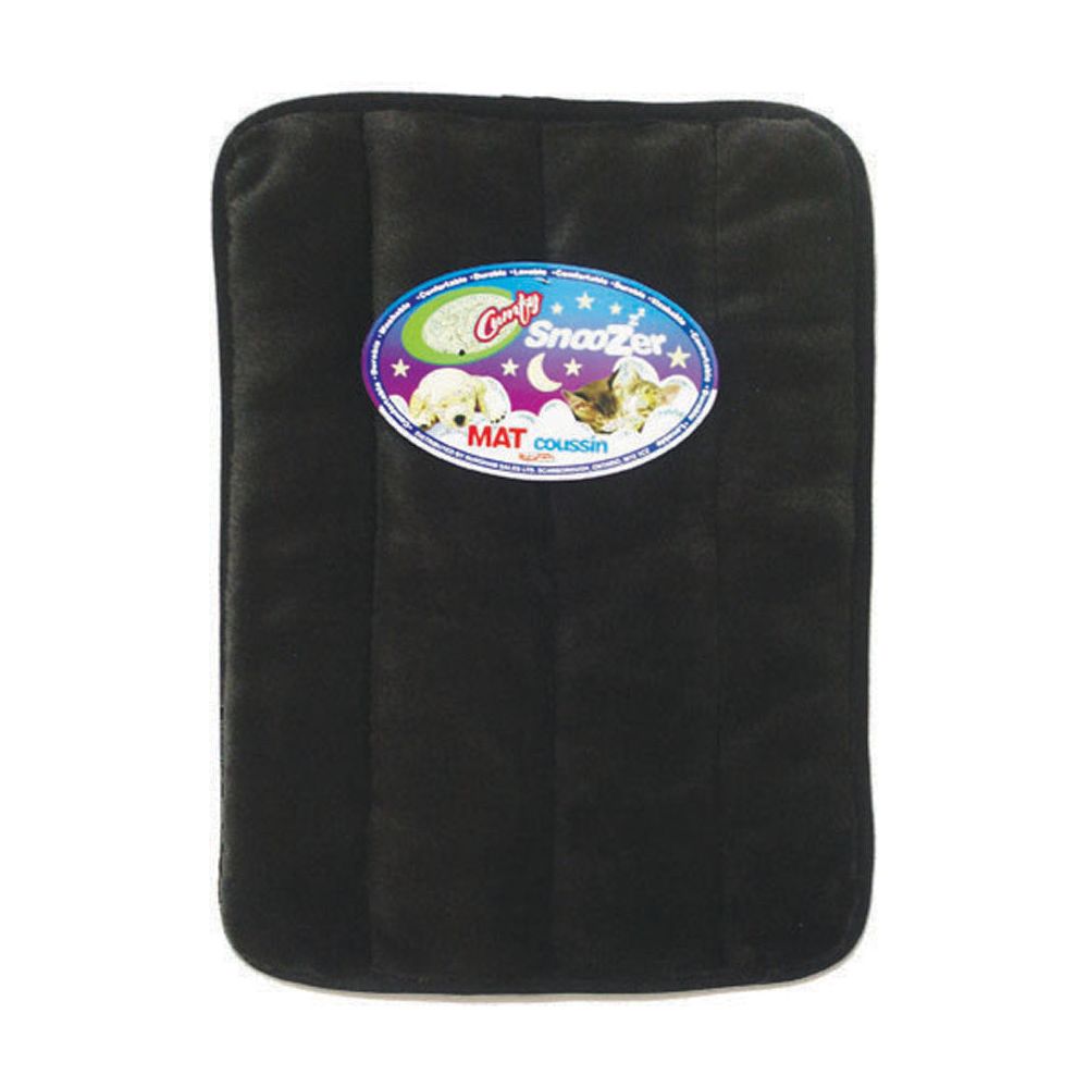 Comfy Snoozer Plush Black Dog Mat