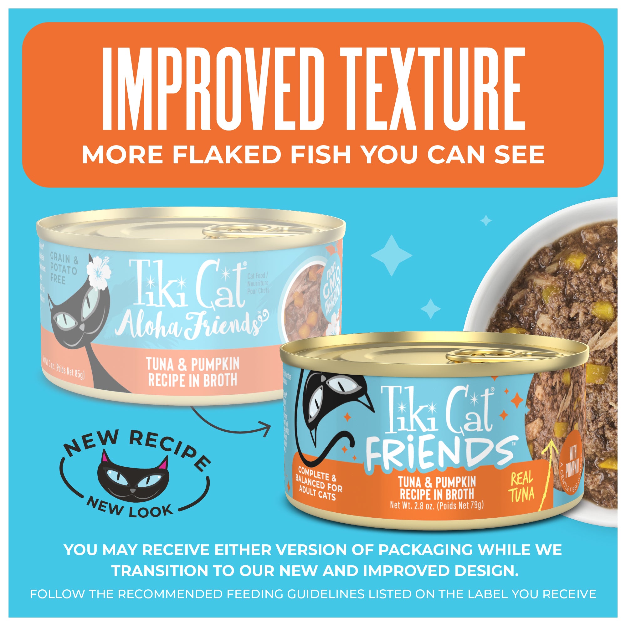 Tiki Cat Aloha Friends Tuna & Pumpkin Recipe in Broth Wet Cat Food - Feeding Transition Guide - Tiki Cat - PetMax Canada