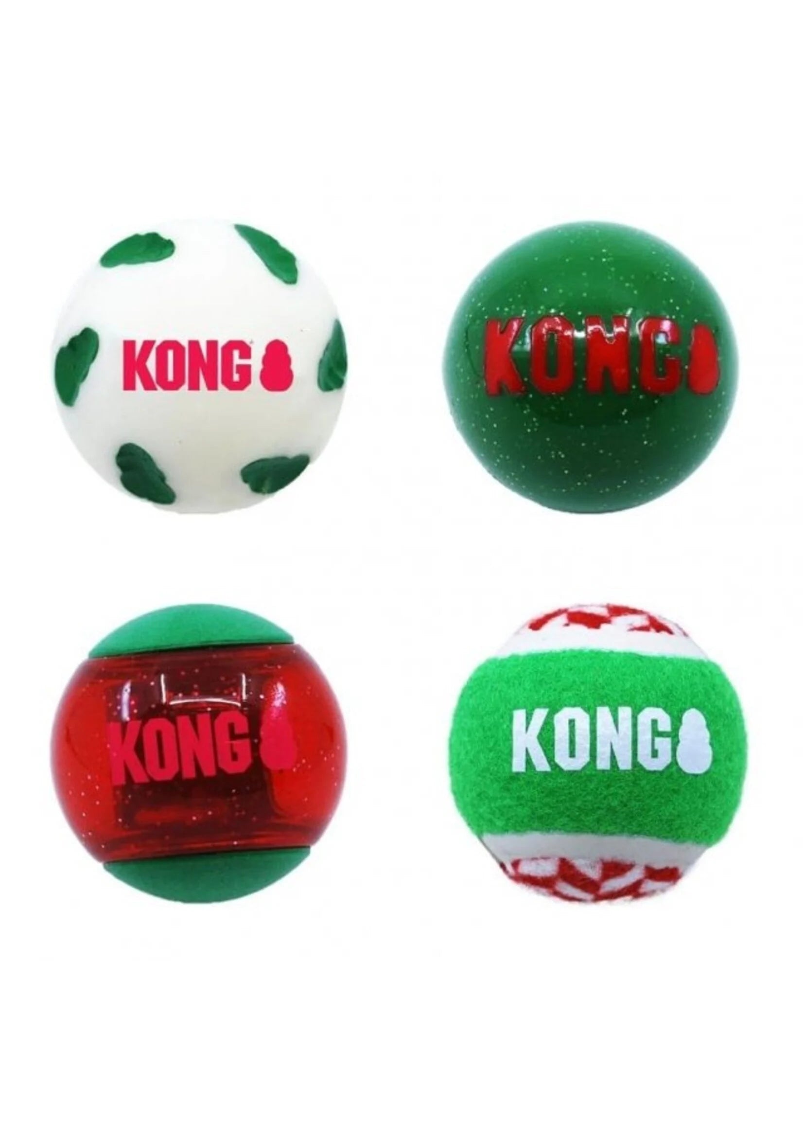 Kong Holiday Occasions Ball Dog Toy 4-Pack