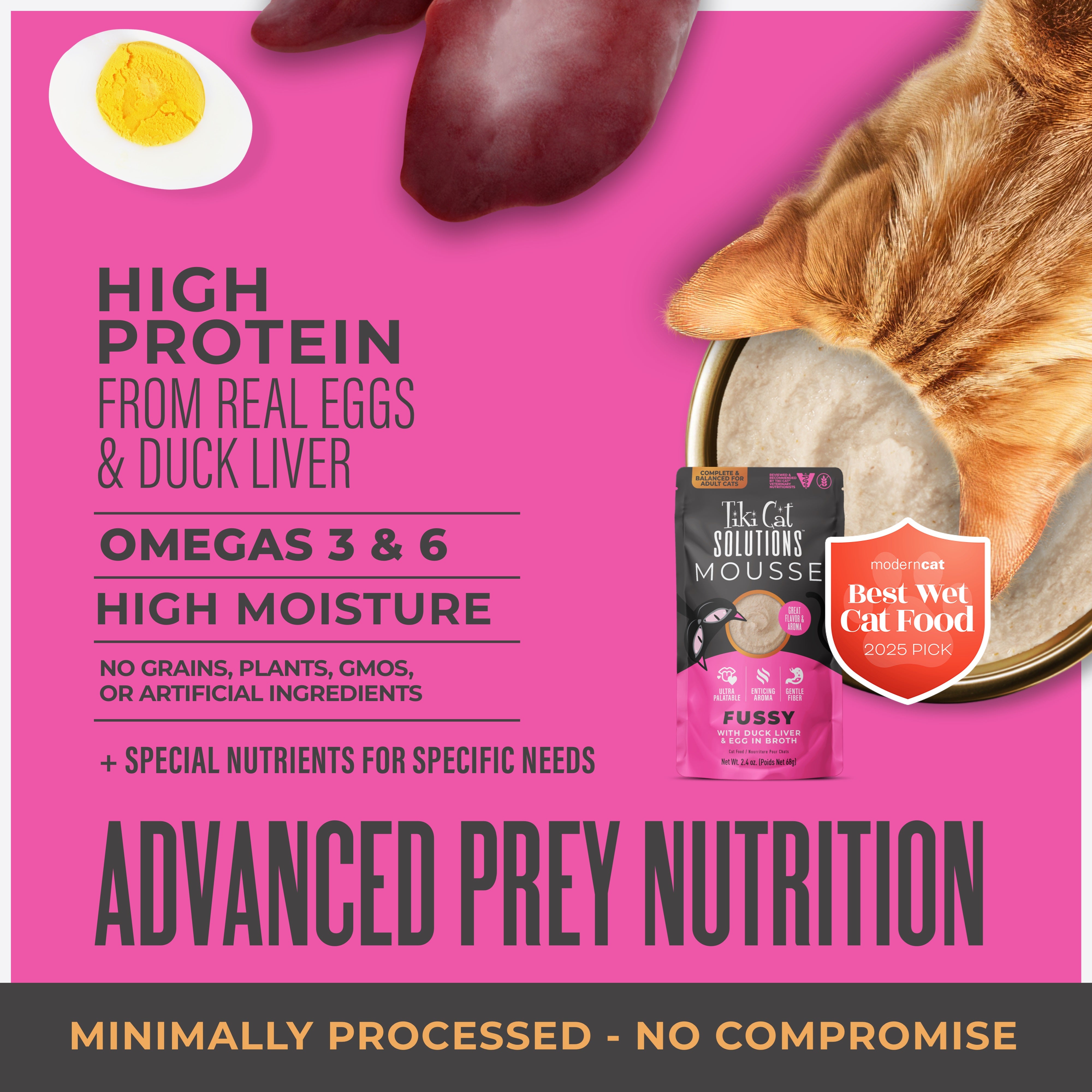 Tiki Cat Special Fussy with Duck Liver & Egg in Broth Wet Cat Food - Product Highlights 2 - Tiki Cat - PetMax Canada