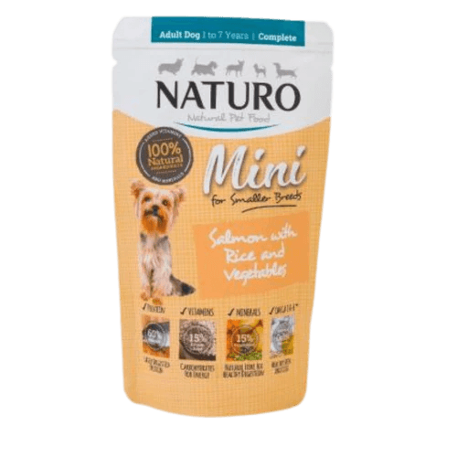 Naturo Canine Adult Mini Dog Salmon with Rice and Vegetables - 150g - Canned Dog Food - Naturo - PetMax Canada