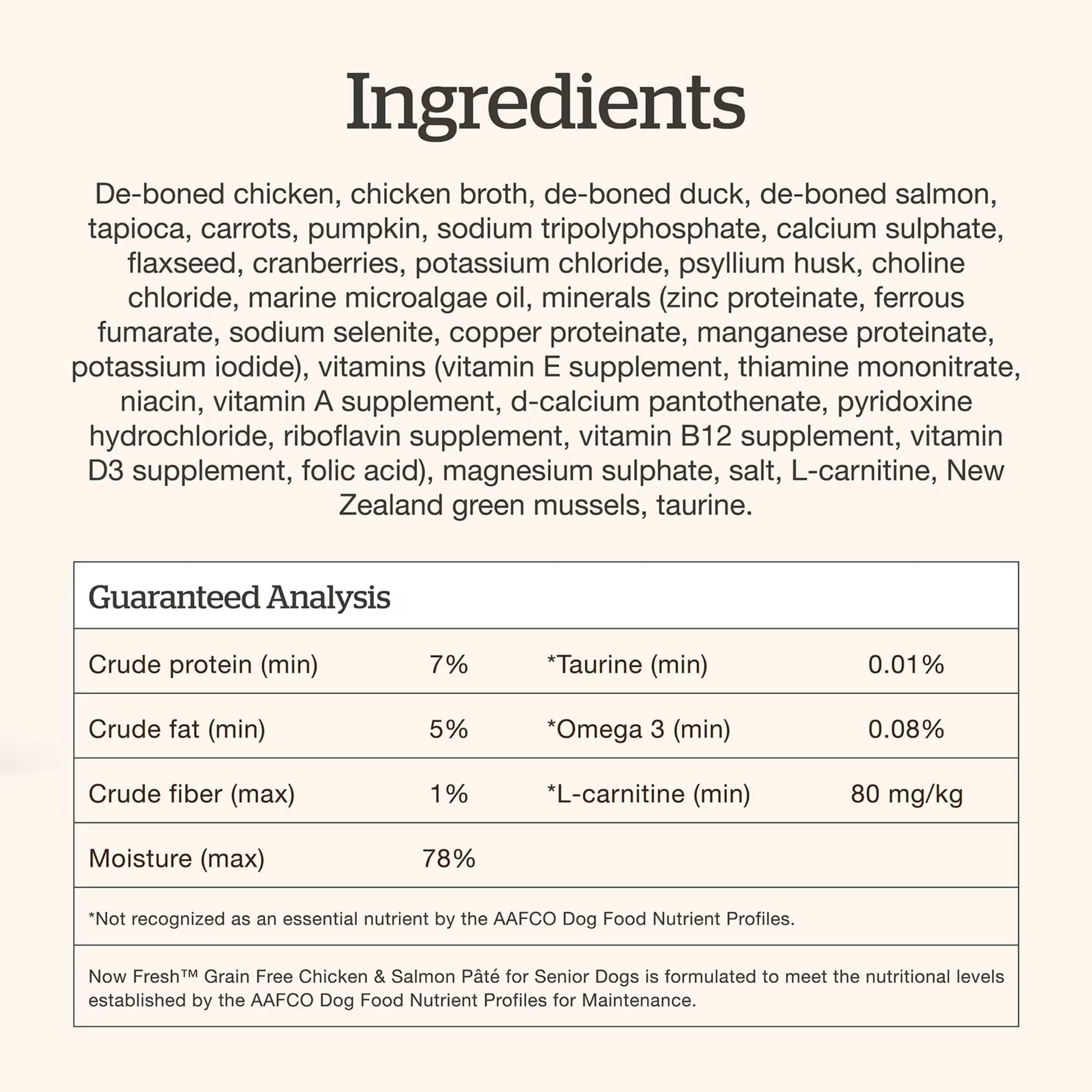 Now Fresh Senior Chicken & Salmon Pâté Grain-Free Wet Dog Food