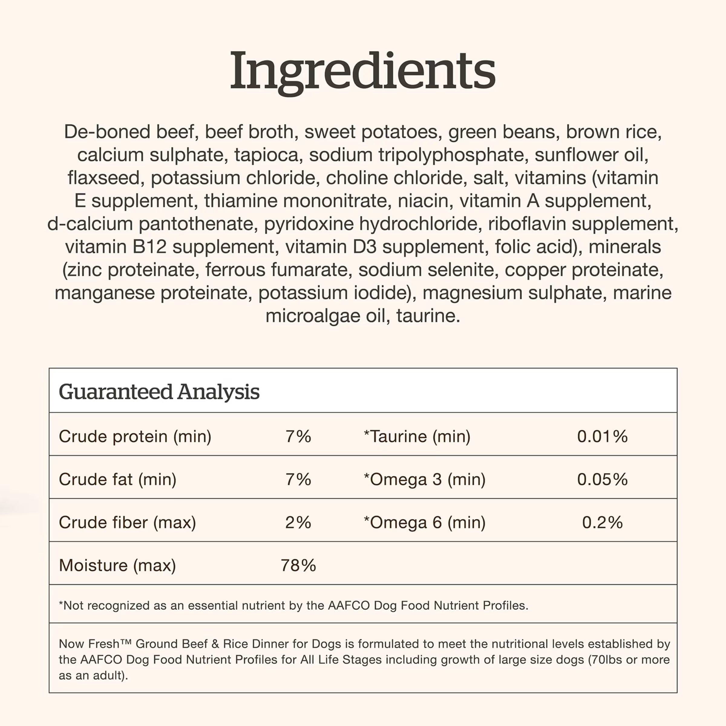 Now Fresh Ground Beef & Rice Wet Dog Food with Grains