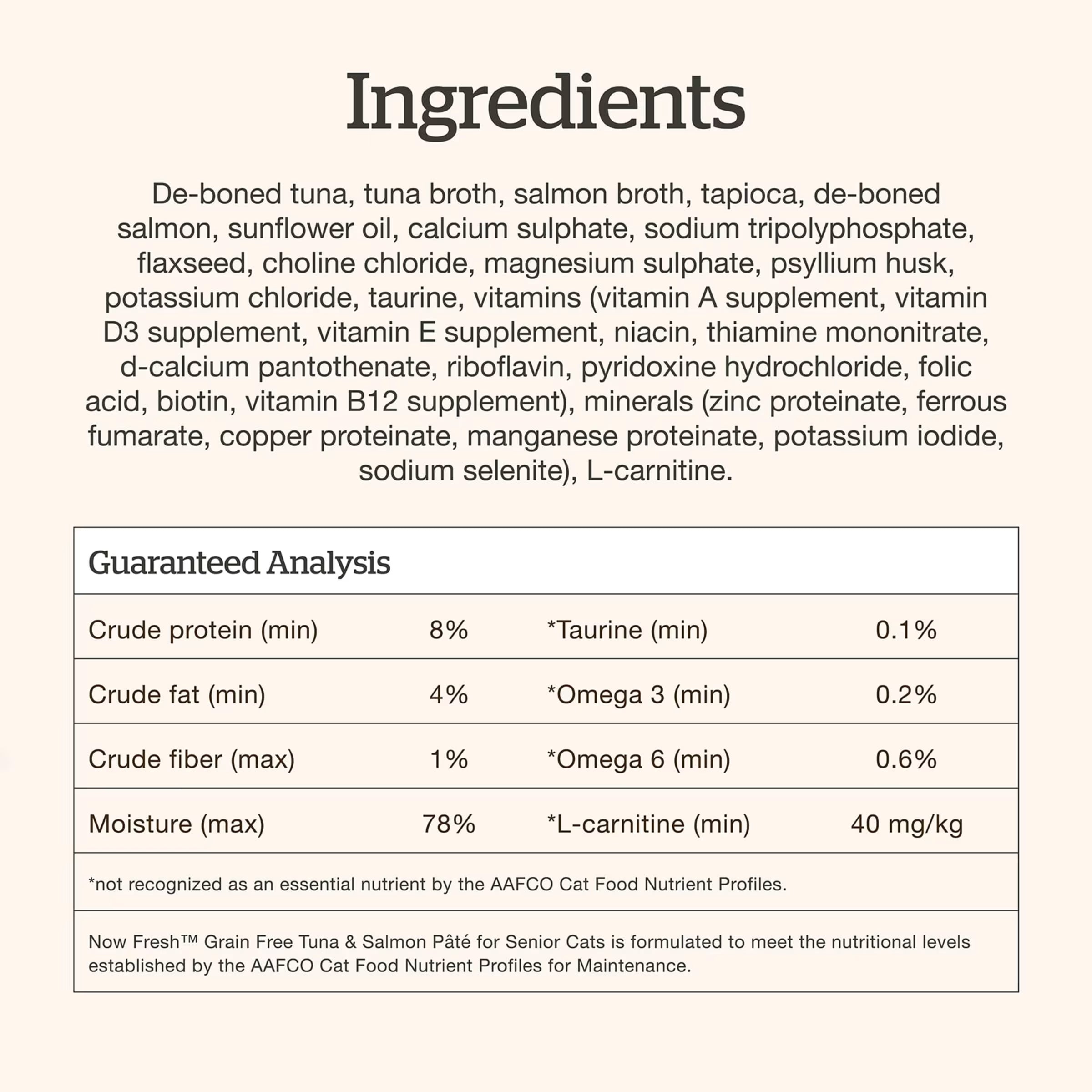 Now Fresh Senior Tuna & Salmon Pâté Grain-Free Wet Cat Food
