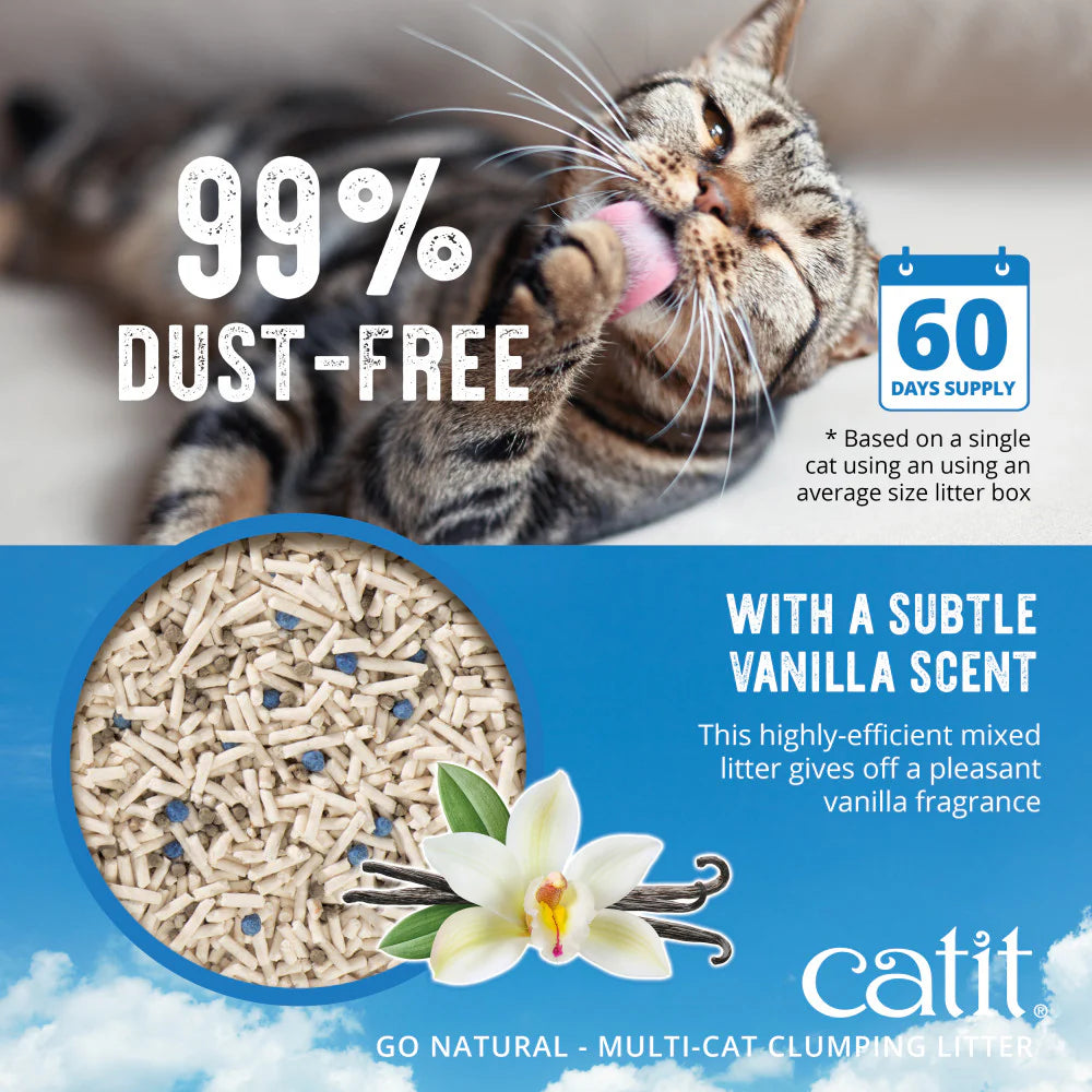 Catit Go Natural Pea Husk Multi-Cat Clumping Litter Vanilla Scented