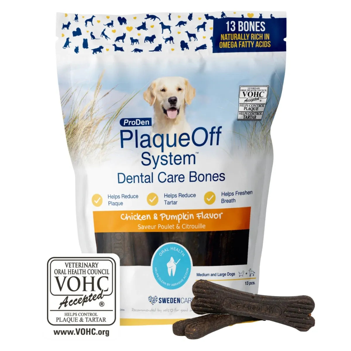 Plaque Off System Dental Poulet & Os de Citrouille