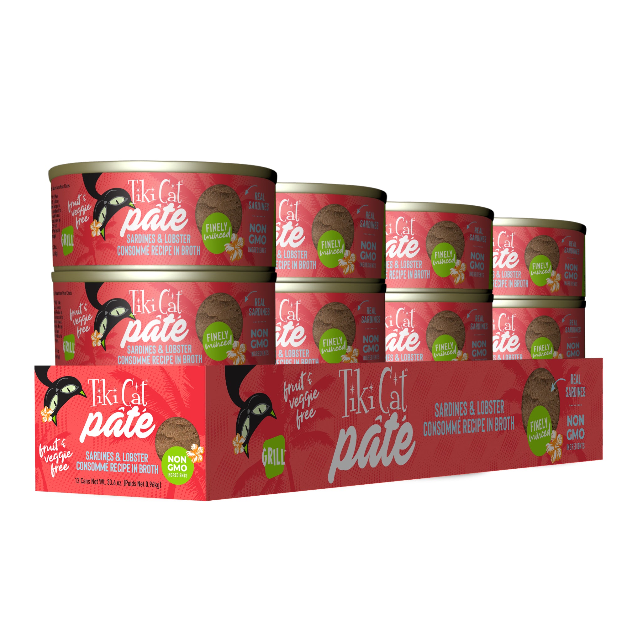 Tiki Cat Grill Pâté Sardines & Lobster Consommé Recipe in Broth Wet Cat Food - Case of 12 - Tiki Cat - PetMax Canada