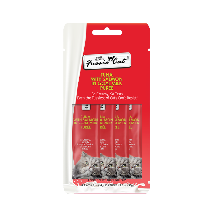 Fussie Cat Puree Tubes Tuna with Salmon in Goats Milk