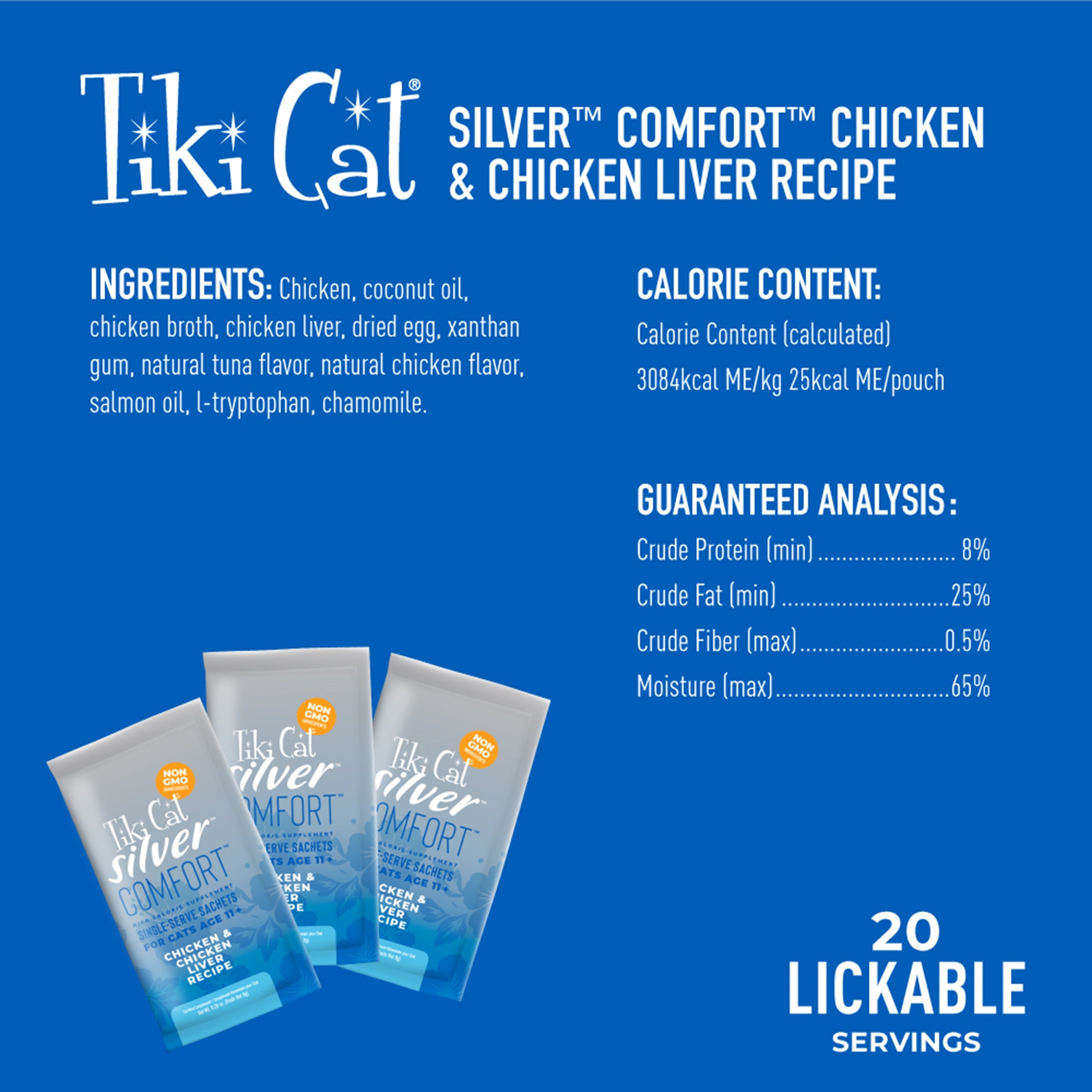 Tiki Cat Silver Comfort Chicken & Chicken Liver Recipe Wet Cat Food - Product Highlights 2 - Tiki Cat - PetMax Canada