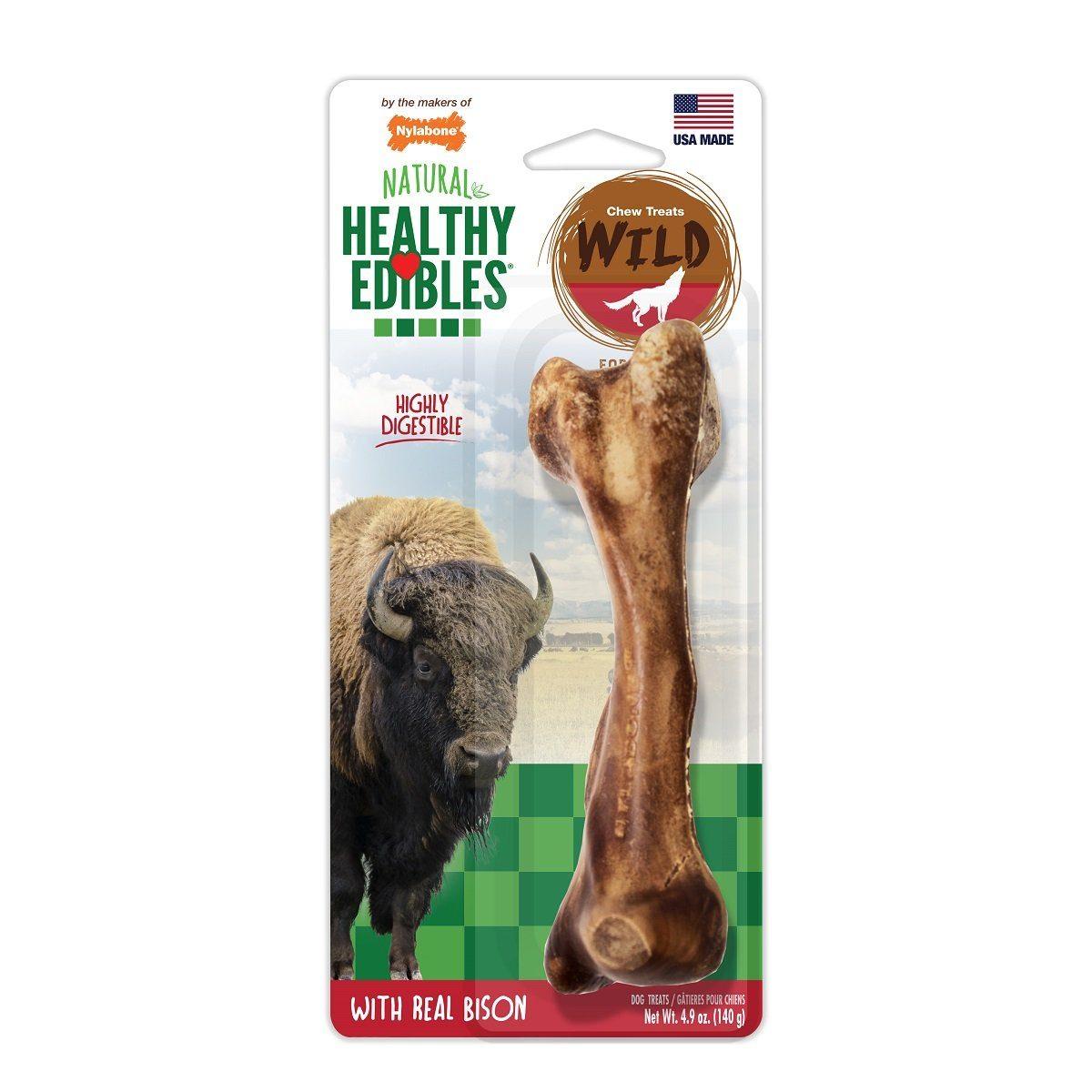 Nylabone Healthy Edibles Wild Bison - Large - 1 Pack - Nylon - Nylabone - PetMax Canada