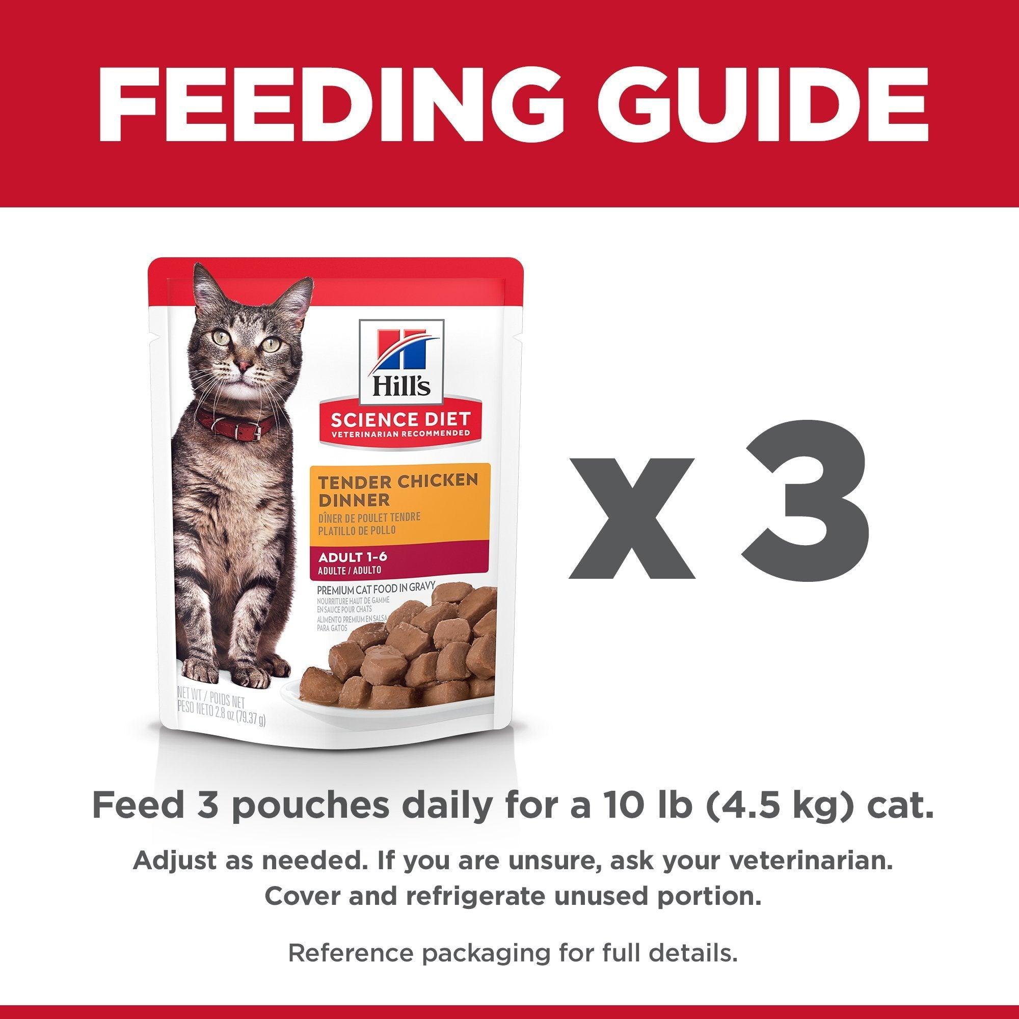 Hill's Science Diet Adult Wet Cat Food, Chicken, 79g pouch - 79g - Canned Cat Food - Hill's Science Diet - PetMax Canada