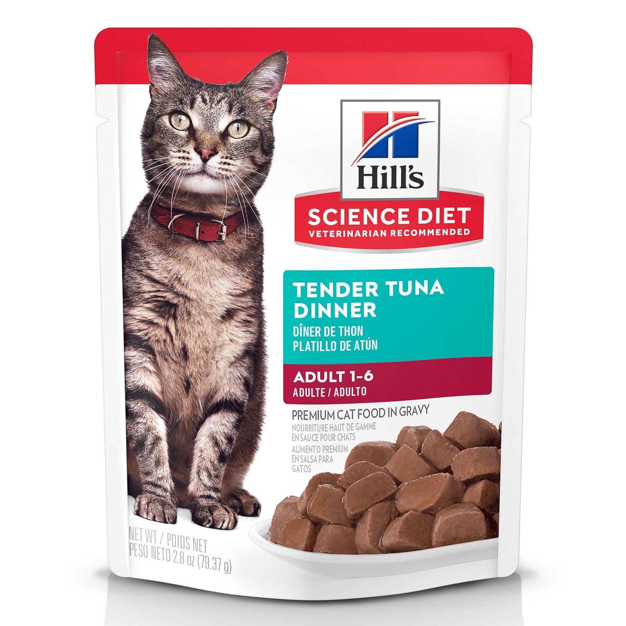 Hill's Science Diet Adult Wet Cat Food, Tuna, 79g pouch - 79g - Canned Cat Food - Hill's Science Diet - PetMax Canada