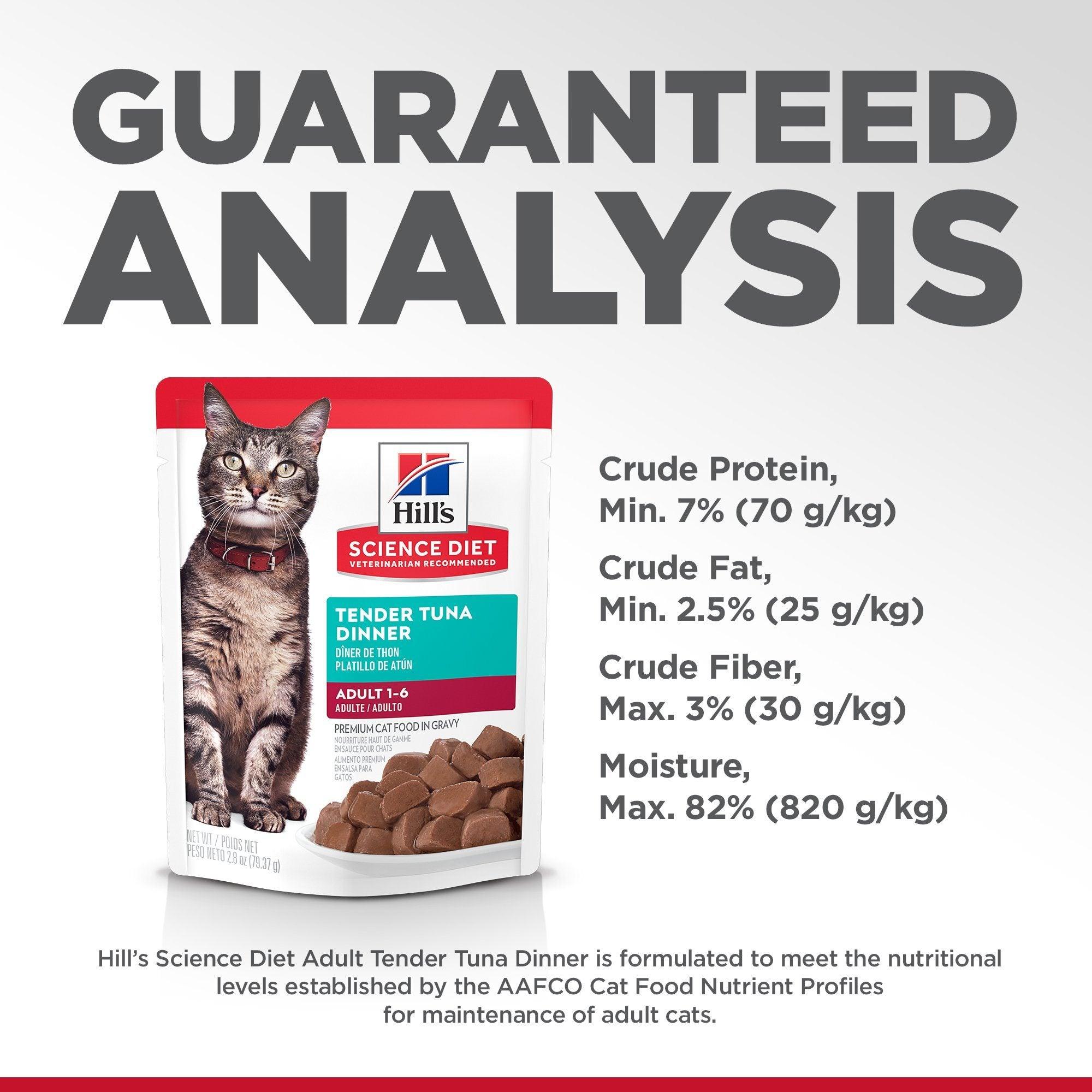 Hill's Science Diet Adult Wet Cat Food, Tuna, 79g pouch - 79g - Canned Cat Food - Hill's Science Diet - PetMax Canada