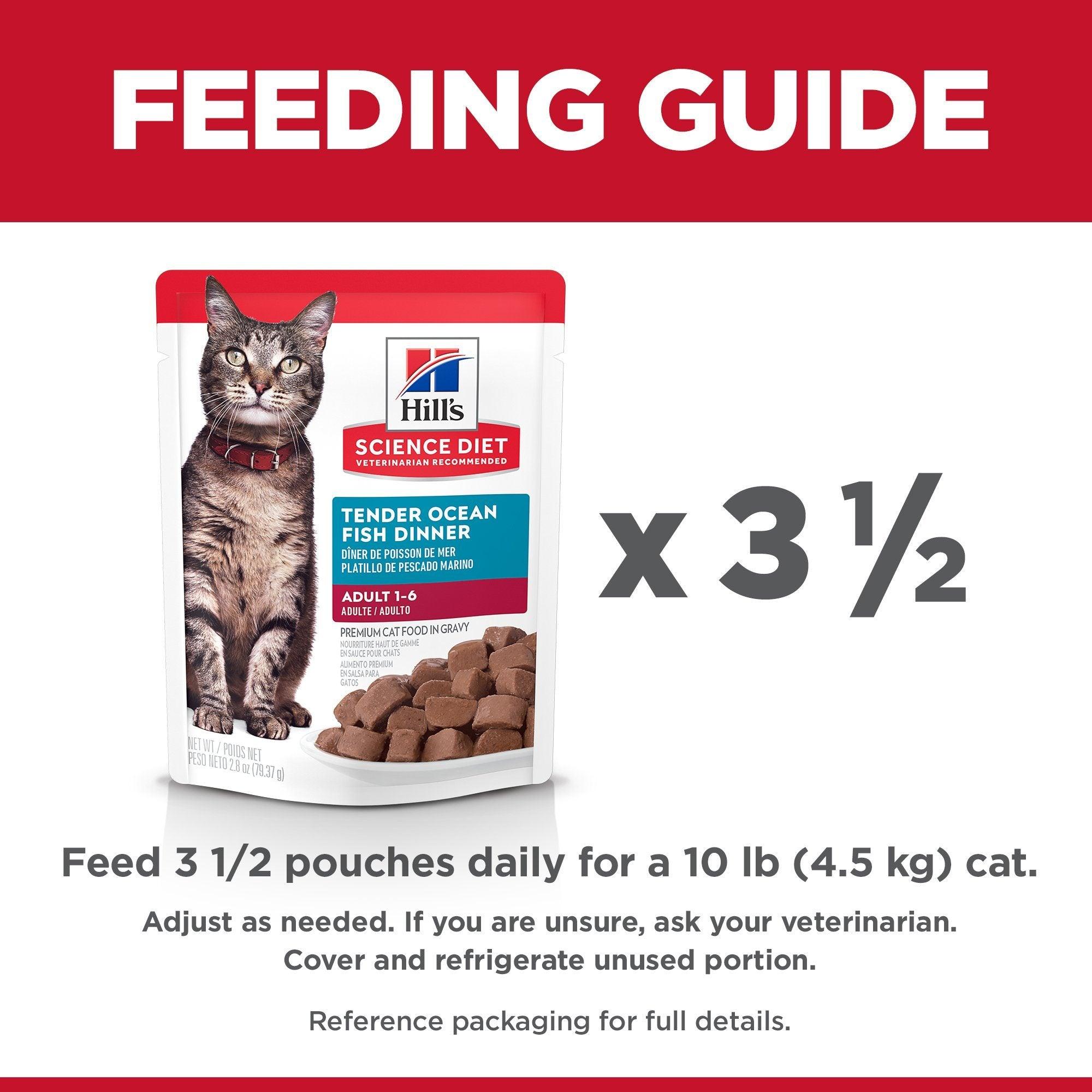 Hill's Science Diet Adult Wet Cat Food, Ocean Fish, 79g pouch - 79g - Canned Cat Food - Hill's Science Diet - PetMax Canada