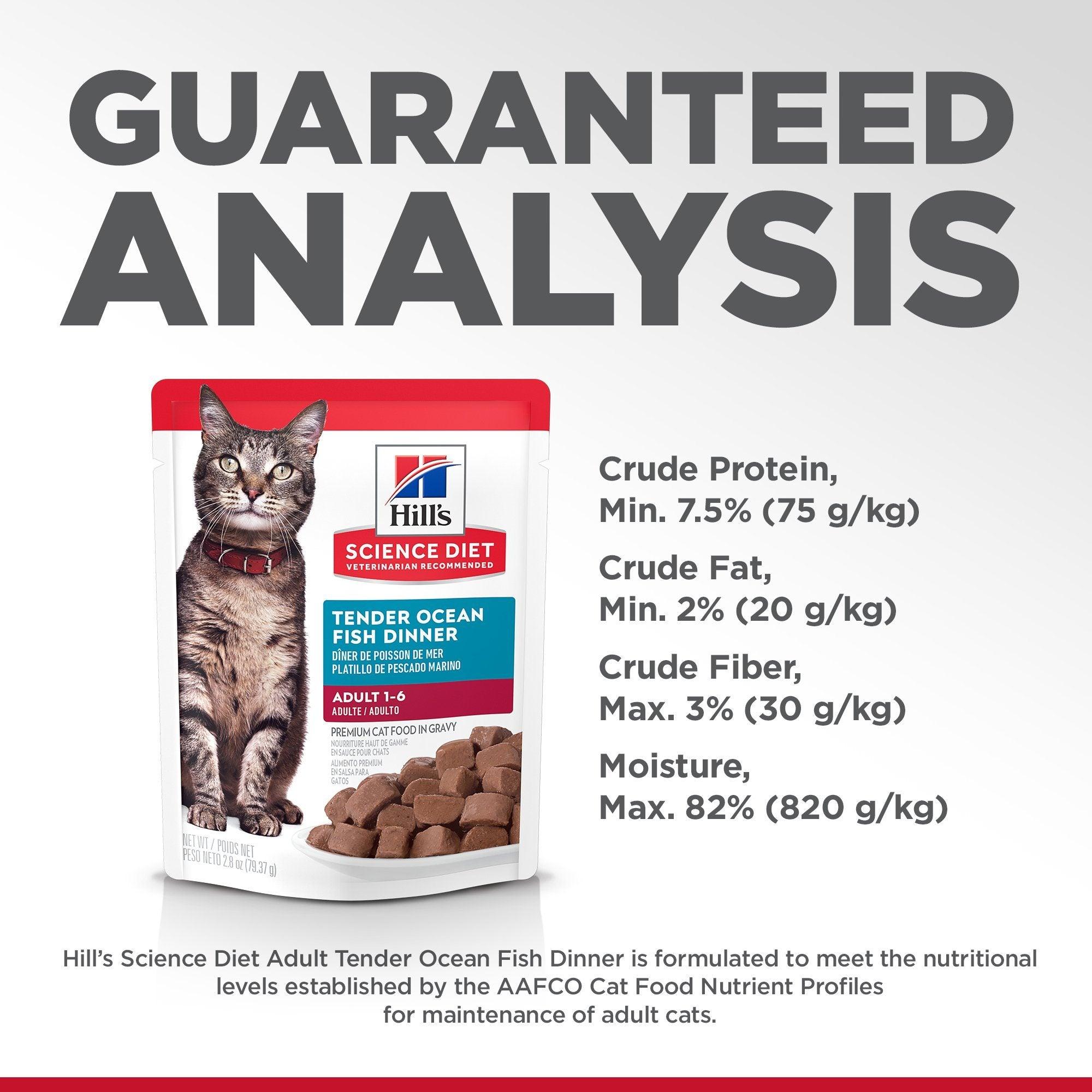 Hill's Science Diet Adult Wet Cat Food, Ocean Fish, 79g pouch - 79g - Canned Cat Food - Hill's Science Diet - PetMax Canada