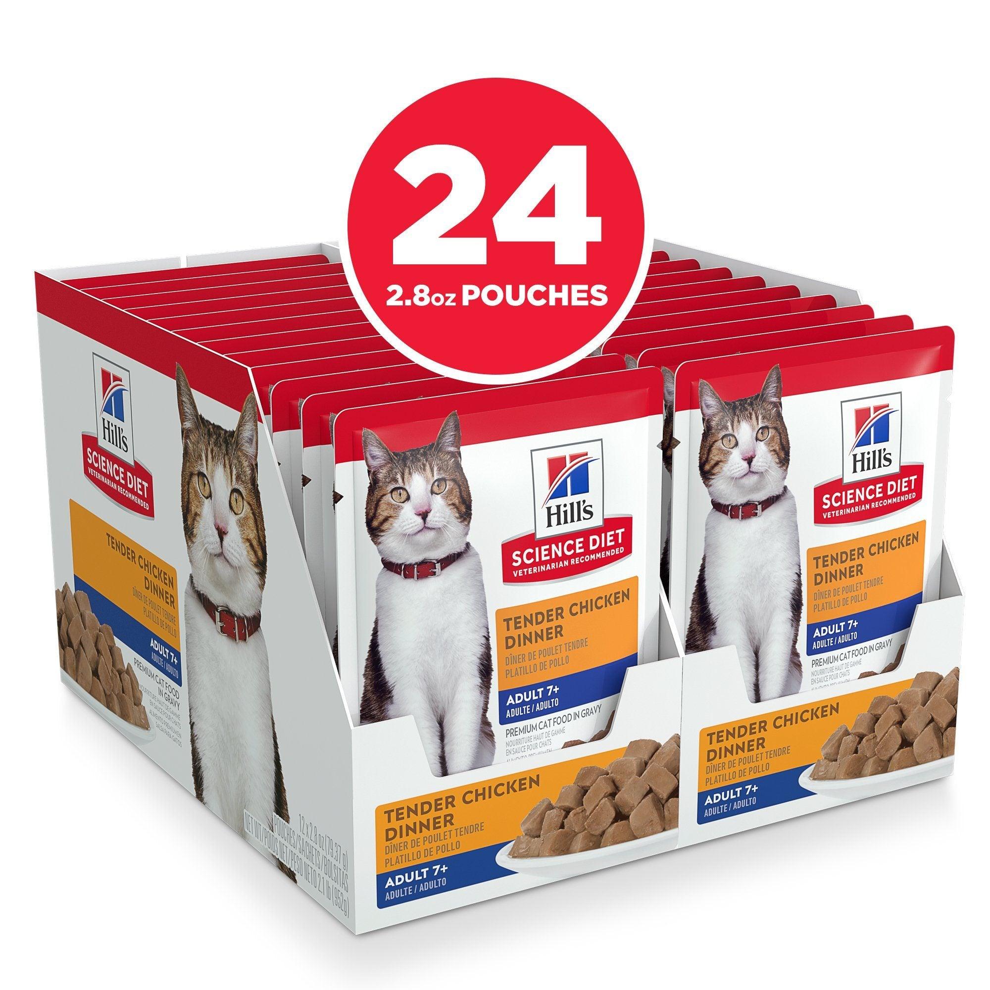 Hill's Science Diet Senior 7+ Wet Cat Food, Chicken, 79g pouch - 79g - Canned Cat Food - Hill's Science Diet - PetMax Canada