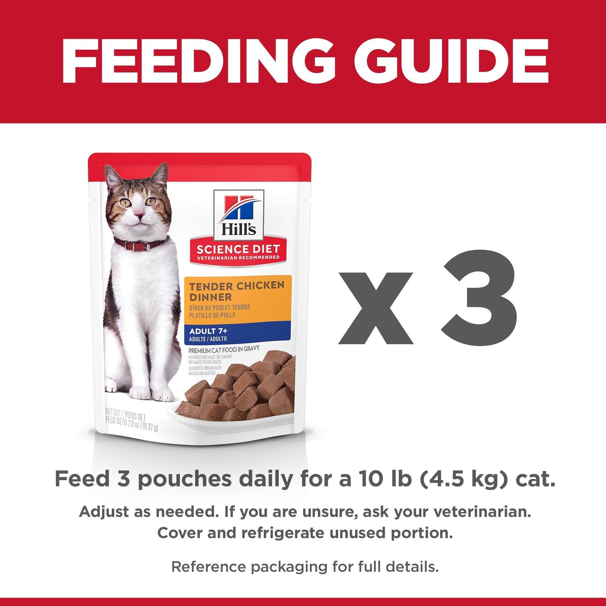 Hill's Science Diet Senior 7+ Wet Cat Food, Chicken, 79g pouch - 79g - Canned Cat Food - Hill's Science Diet - PetMax Canada