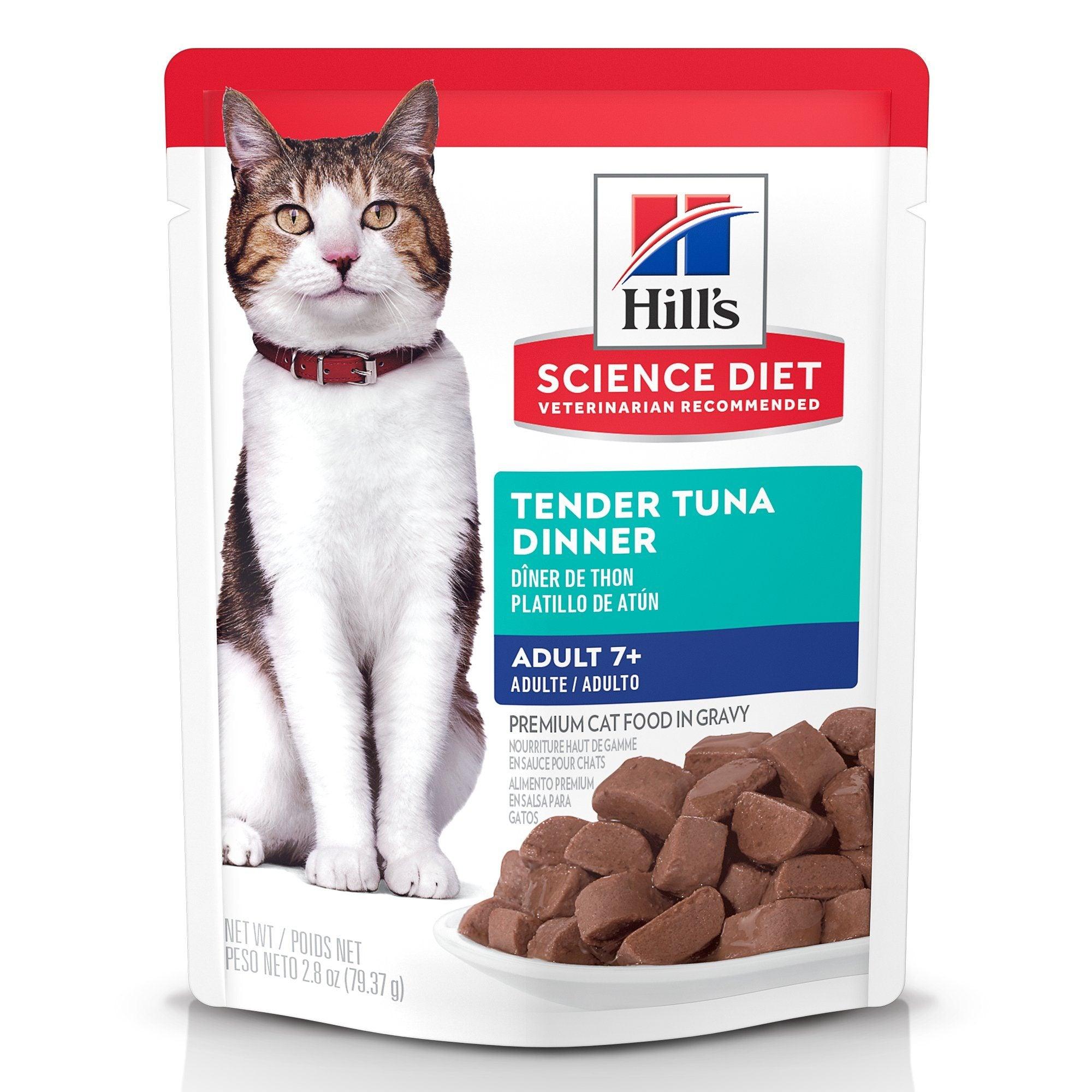 Hill's Science Diet Senior 7+ Wet Cat Food, Tuna, 79g pouch - 79g - Canned Cat Food - Hill's Science Diet - PetMax Canada