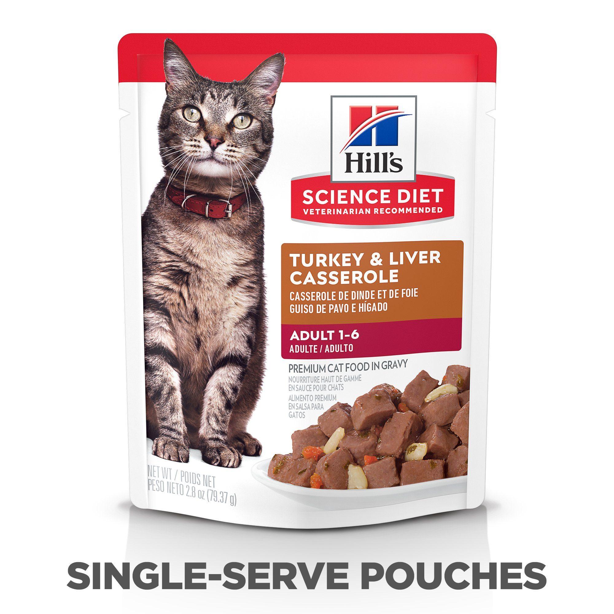 Hill's Science Diet Adult Wet Cat Food, Turkey & Liver, 79g pouch - 79g - Canned Cat Food - Hill's Science Diet - PetMax Canada