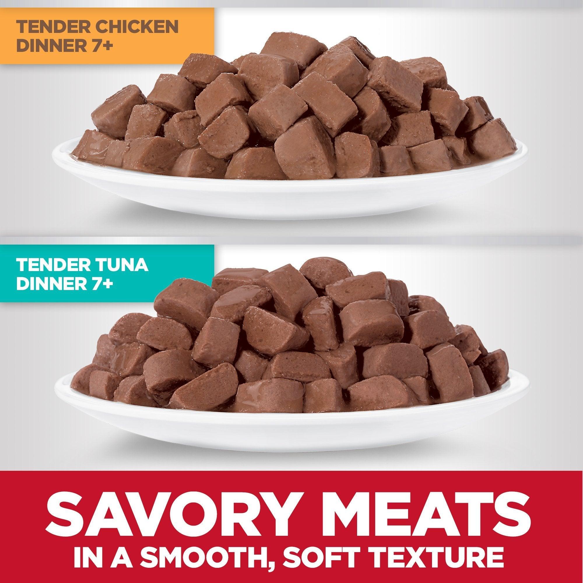 Hill's Science Diet Senior 7+ Wet Cat Food Pouch Variety Pack, Chicken and Tuna 79g pouch - 12 pouches - Canned Cat Food - Hill's Science Diet - PetMax Canada