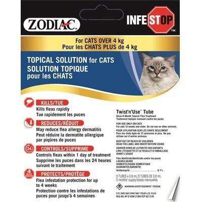 Zodiac Infestop For Cats Over 4 Kg  Flea & Tick  | PetMax Canada
