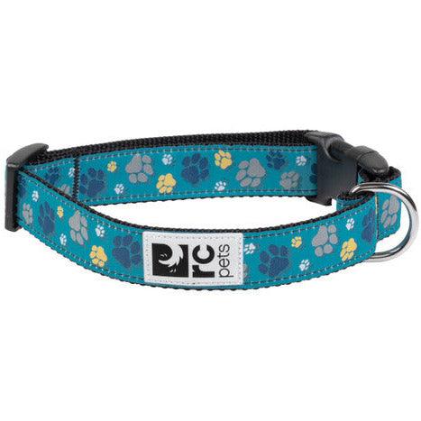 RC Adjustable Dog Clip Collar Fresh Tracks Teal - X-Small: 5/8" x 7 - 10" - Dog Collars - RC Pet Products - PetMax Canada