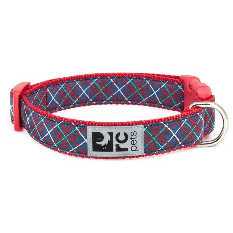 RC Adjustable Dog Collar Navy Tartan - 5/8" x 7 - 9" - Dog Collars - RC Pet Products - PetMax Canada