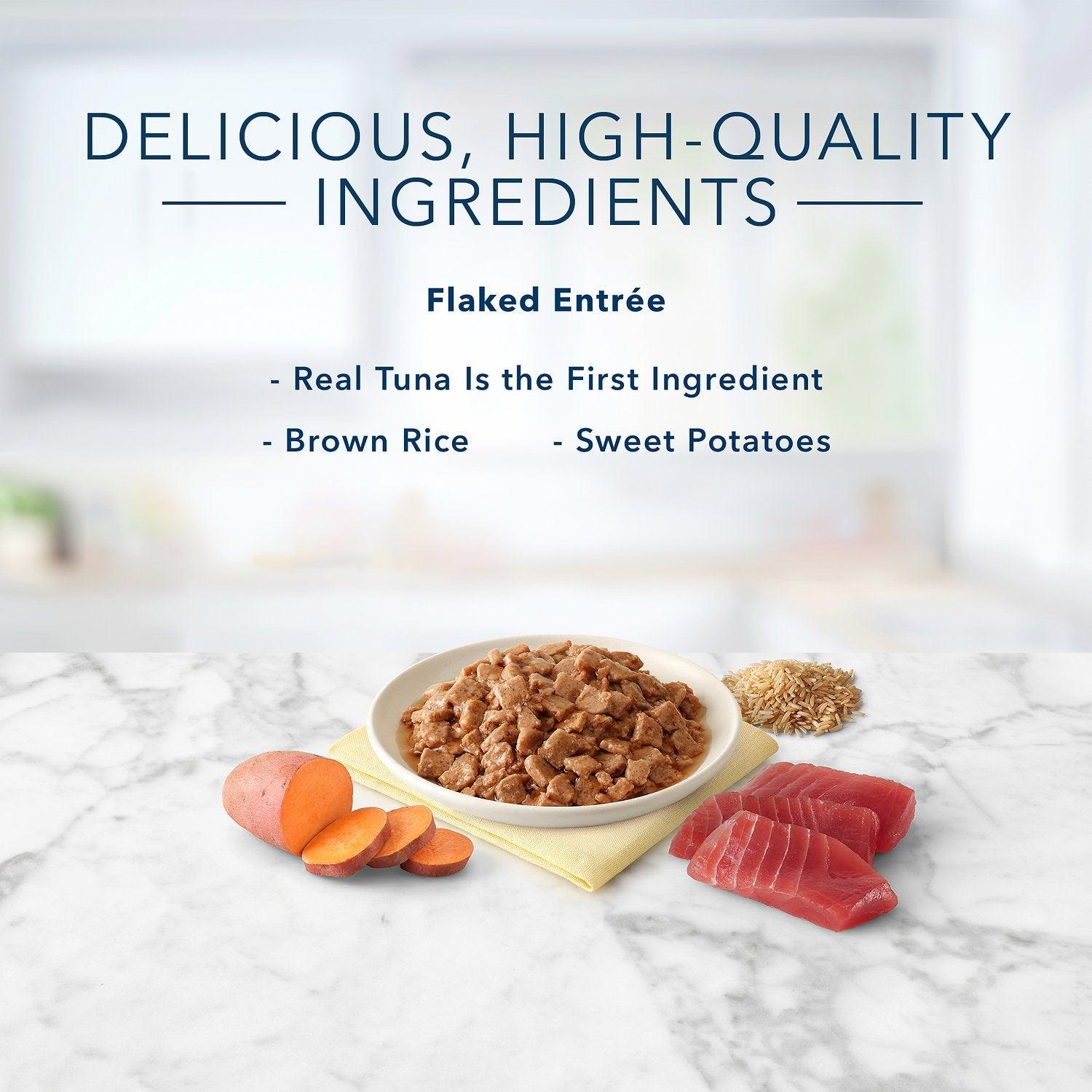 Blue Buffalo Tastefuls Tuna Entrée in Gravy Flaked Wet Cat Food - 156g - Canned Cat Food - Blue Buffalo - PetMax Canada