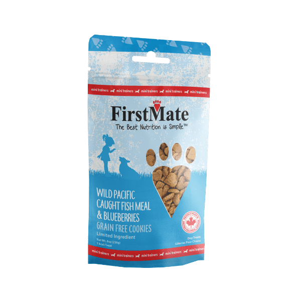 FirstMate Fish With Blueberry Mini Trainer Dog Treats - 226g - Dog Treats - FirstMate - PetMax Canada