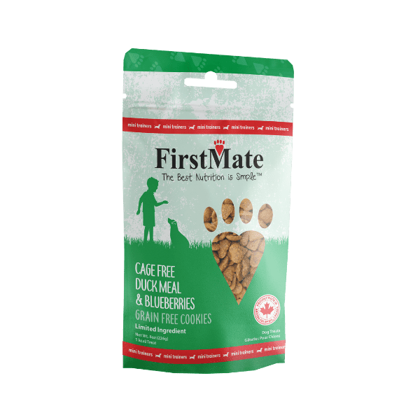 FirstMate Duck With Blueberry Mini Trainer Dog Treats - 226g - Dog Treats - FirstMate - PetMax Canada