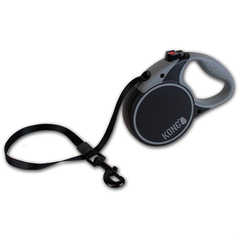 Kong Retractable Tape Leash Terrain Black - Small - 5 Metres - Leashes - Kong - PetMax Canada