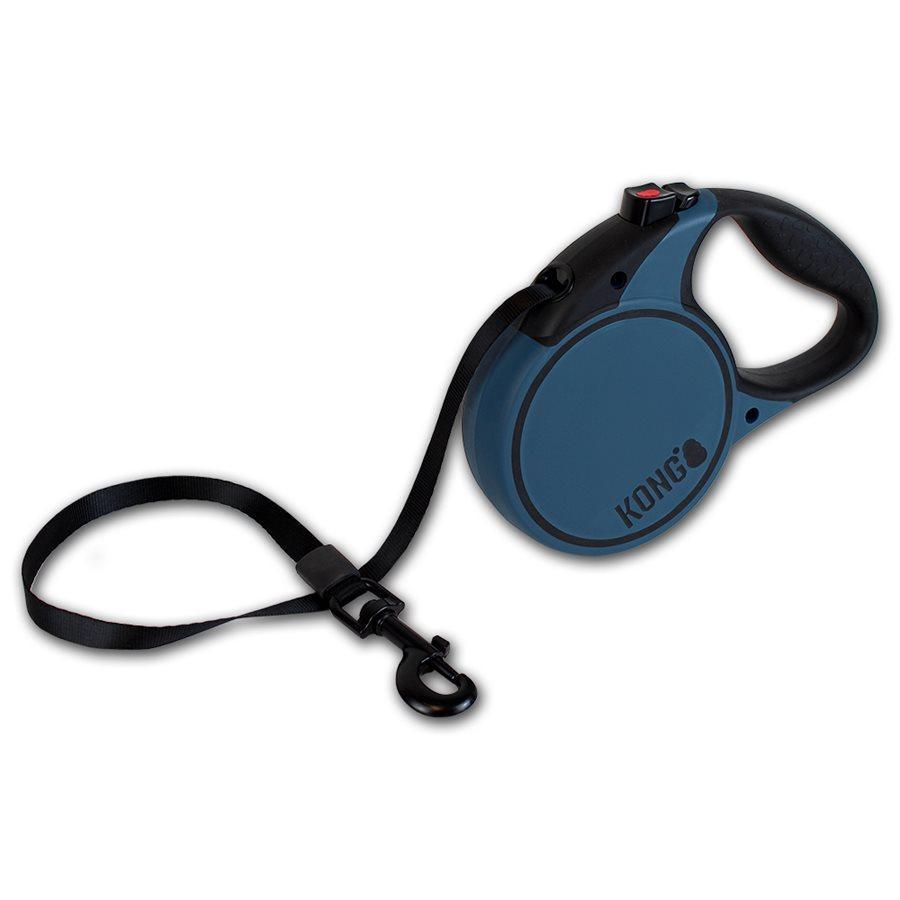 Kong Retractable Tape Leash Terrain Blue - Small - 5 Metres - Leashes - Kong - PetMax Canada