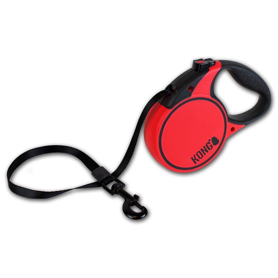 Kong Retractable Tape Leash Terrain Red - Small - 5 Metres - Leashes - Kong - PetMax Canada