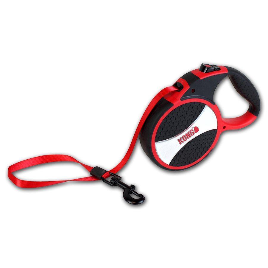 Kong Retractable Tape Leash Explore Red - Large - 7.5 Metres - Leashes - Kong - PetMax Canada