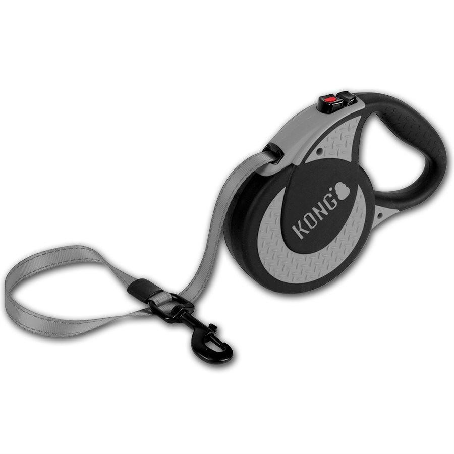 Kong Retractable Tape Leash Ultimate Grey - X-Large - 5 Metres - Leashes - Kong - PetMax Canada