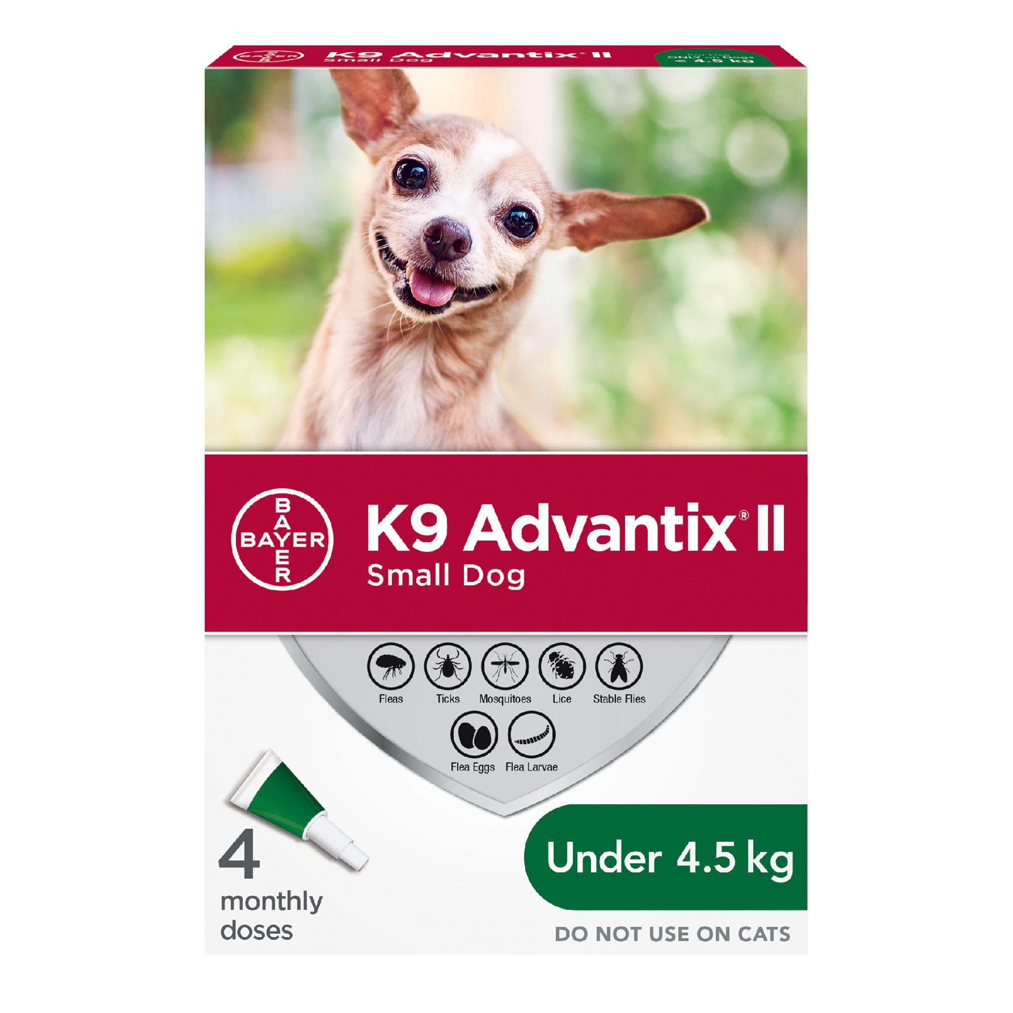 K9 Advantix II Small Dogs - Under 4.5Kg / 4 Pack - Flea & Tick Topical Applications - Advantage - PetMax Canada